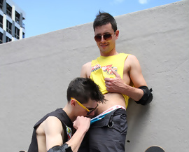 William and Ryan naked outdoors and fucking at BentleyRaceâ€