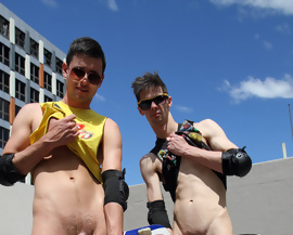 William and Ryan naked outdoors and fucking at BentleyRaceâ€