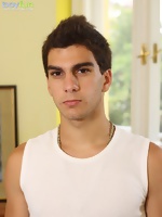 Maxim Moira blows his load onto his firm stomach