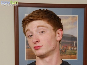 Redhead Aardon Lee busts a massive nut.