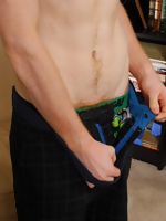 Redhead Aardon Lee busts a massive nut.