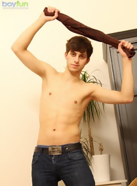 Uncut frat boy Jason Walkins strokes his hard cock
