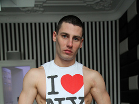 My muscly mate David strips for Zac