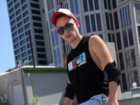 Naked Skater - Tim Loux strips down on my rooftopâ€