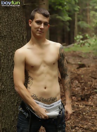 Peter Kone fucking his fleshlight out in the woods