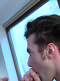 Tall and Athletic Young Straight Hunk Josh gets his First Man Blow Job