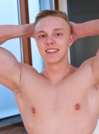 Young Muscular Personal Trainer Lewis Shows off That Muscular Body