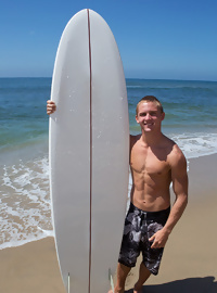 Cute blond surfer  Noel strokes at Sean Cody