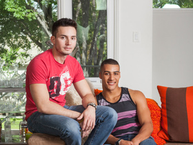 Andres Moreno takes every inch of Dominic Santos long black dick 