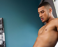 Black Stud Dominic Santos self sucks and cum eats to gay porn stardom