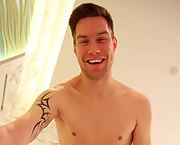 Bathing his super fat cock  Bathing his super fat cock