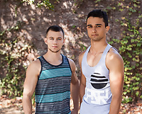 Brett Swanson and Ezra Finn play a little muscle hunk football 