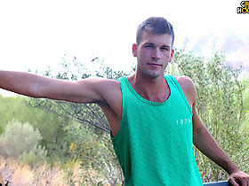 Tan Hairy Jock Mathieu Sire Jerks OFF And CUMS