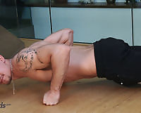 Muscular Athlete Cristian Wanks his Big Uncut Cock