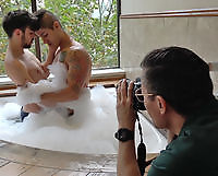 Soapy fun with Gio and Brock in the hot tub