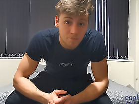 Joe Wanks his Uncut Cock in his Bedroom