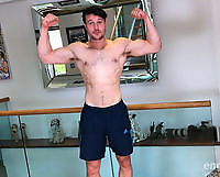 Muscular Hunk Troy Wanks his Big Uncut Cock