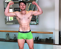 Muscular Hunk Troy Wanks his Big Uncut Cock