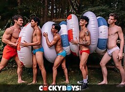 CockyBoys: CAMP COCKYBOYS: ORGY With Pheremosa, Luca Knight, Brandon Dallas, Alex Kof, Daniel Justrice & Oliver Carter