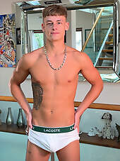 EnglishLads: Theo Ardent - Young Lean & Defined Lad’s 1st Ever Manhandling & his Rock Hard Uncut Cock Squirts Cum!