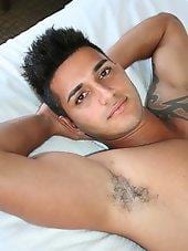 Hot Latino, Michael Cruz, Stroking Large Uncut Cock